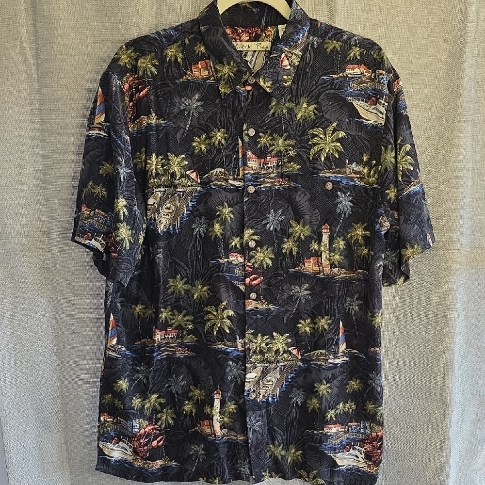 Batik Bay Nautical Print Men's Casual Shirt sz L I2 CL2025334